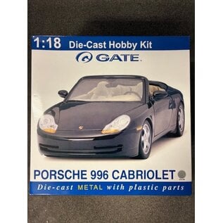 GATE GAT 06052 Porsche 996 Cabriolet 1/18 diecast assembly kit (tools and glue required) Silver version