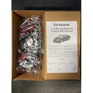 GATE GAT 06052 Porsche 996 Cabriolet 1/18 diecast assembly kit (tools and glue required) Silver version