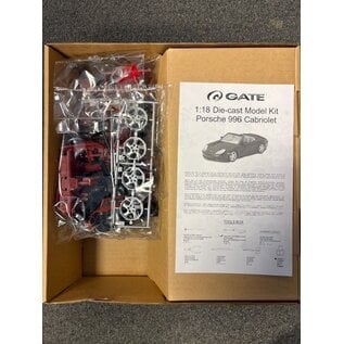 GATE GAT 06053 Porsche 996 Cabriolet 1/18 assembly kit (requires tools and glue) Black version