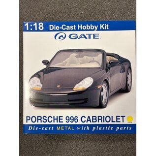 GATE GAT 06054 Porsche 996 Cabriolet 1/18 diecast assembly kit (tools and glue required) Yellow version