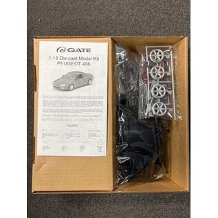 GATE GAT 06021 Peugeot 406 diecast assembly kit 1/18 (requires tools and glue) Red version