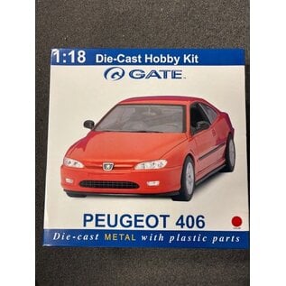 GATE GAT 06021 Peugeot 406 diecast assembly kit 1/18 (requires tools and glue) Red version