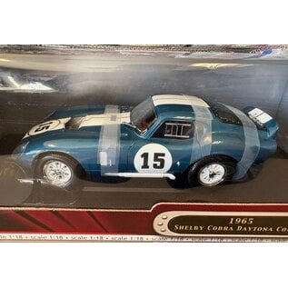 YATMING RS 92408 1965 SHELBY COBRA DAYTONA COUPE #15 BLUE WITH WHITE STRIPES 1/18 DIE-CAST