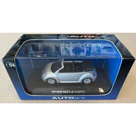 AA 20321 VOLKSWAGEN NEW BEETLE CABRIOLET 2002 REFLEX SILVER METALLIC 1/64 DIE-CAST
