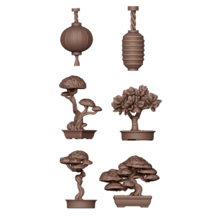 AK INTERACTIVE AK BIT0030 AK Interactive Japanese Lamps & Bonsai