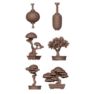 AK INTERACTIVE AK BIT0030 AK Interactive Japanese Lamps & Bonsai