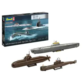 REVELL GERMANY REV 05186 70 YEARS BUNDESWEHR WILHELM BAUER (U-2540), TYPE 206A, TYPE 212A 1/144 PLASTIC MODEL