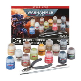 GAMES WORKSHOP WAR 56170199002 WARHAMMER 40K: PAINTS + TOOLS SET BSF