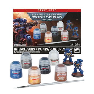 GAMES WORKSHOP WAR 56170101002 START HERE WARHAMMER 40K: SPACE MARINES: INTERCESSORS + PAINT BSF