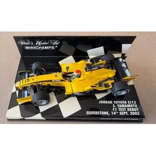 MINICHAMPS MIN 400050239 Jordan Toyota EJ15 S.Yamamoto F1 test debut Silverstone 14th Sept 2005