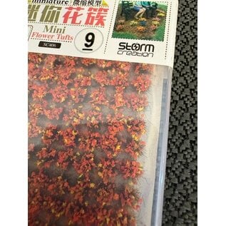 STORM CREATION SC 406-9 MINI FLOWER TUFTS RED/YELLOW