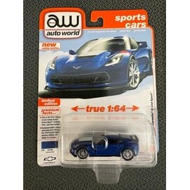 AUTOWORLD AW 06768 2018 CHEVY CORVETTE GRAND SPORT ADMIRAL BLUE 1/64 DIE-CAST