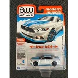 AUTOWORLD AW 06770 2016 FORD MUSTANG GT KING PREMIER EDITION OXFORD WHITE AND PETTY BLUE 1/64 DIE-CAST