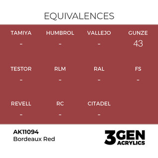 AK INTERACTIVE AK 11094 AK Interactive 3G Acrylic Bordeaux Red 17ml