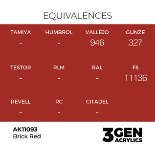 AK INTERACTIVE AK 11093 AK Interactive 3G Acrylic Brick Red 17ml
