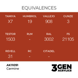 AK INTERACTIVE AK 11091 AK Interactive 3G Acrylic Carmine 17ml