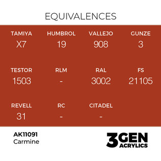 AK INTERACTIVE AK 11091 AK Interactive 3G Acrylic Carmine 17ml