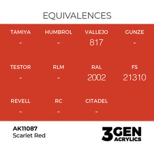 AK INTERACTIVE AK 11087 AK Interactive 3G Acrylic Scarlet Red 17ml