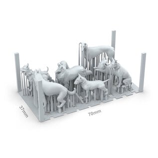 AK INTERACTIVE AK BIT0047 AK Interactive Basing Bits Dogs (9 Pieces)