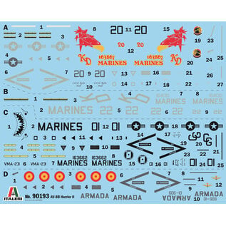 ITALERI ITA 90193 AV-8B HARRIER II 1/72 PLASTIC MODEL