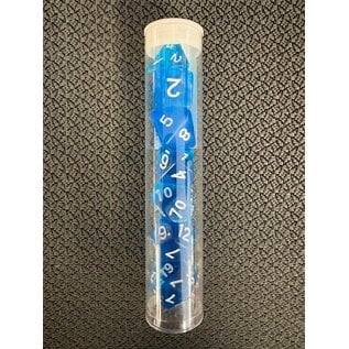 BB DICE-DRK-BLU TRANSPARENT DICE POLYHEDRAL DRK-BLUE/WHITE (7PCS)