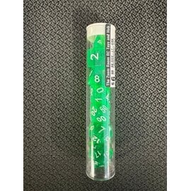 BB DICE-LT-GRN TRANSPARENT DICE POLYHEDRAL LIGHT-GREEN/WHITE (7PCS)
