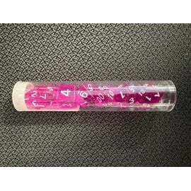 BB DICE-DRK-PNK TRANSPARENT DICE POLYHEDRAL DARK-PINK/WHITE (7PCS)