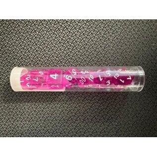 BB DICE-DRK-PNK TRANSPARENT DICE POLYHEDRAL DARK-PINK/WHITE (7PCS)