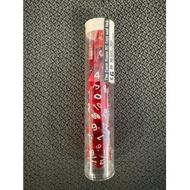 BB DICE-RED TRANSPARENT DICE POLYHEDRAL RED/WHITE (7PCS)