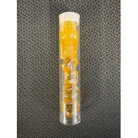 BB DICE-YEL TRANSPARENT DICE POLYHEDRAL YELLOW/WHITE (7PCS)