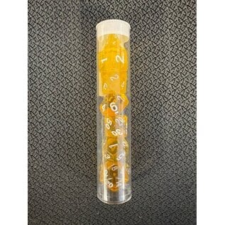 BB DICE-YEL TRANSPARENT DICE POLYHEDRAL YELLOW/WHITE (7PCS)