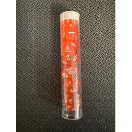 BB DICE-ORN TRANSPARENT DICE POLYHEDRAL ORANGE/WHITE (7PCS)