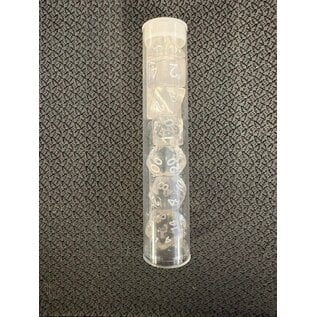 BB DICE-CLEAR TRANSPARENT DICE POLYHEDRAL CLEAR/WHITE (7PCS)