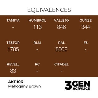AK INTERACTIVE AK 11106 AK Interactive 3G Acrylic Mahogany Brown 17ml