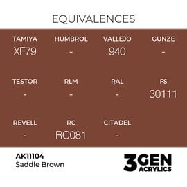 AK INTERACTIVE AK 11104 AK Interactive 3G Acrylic Saddle Brown 17ml