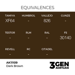 AK INTERACTIVE AK 11109 AK Interactive 3G Acrylic Dark Brown 17ml