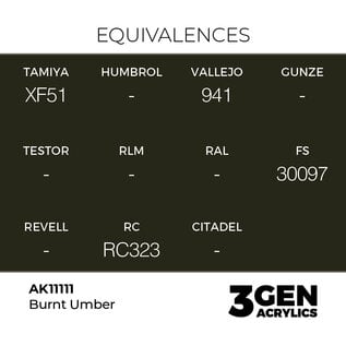 AK INTERACTIVE AK 11111 AK Interactive 3G Acrylic Burnt Umber 17ml