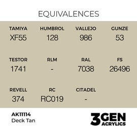 AK INTERACTIVE AK 11114 AK Interactive 3G Acrylic Deck Tan 17ml