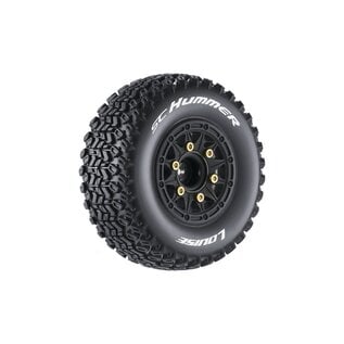 Louise RC LOU LT3224SB Louise R/C SC-Hummer 2.2/3.0" - 12,14,17mm Rem Hex Blk Whls (2)