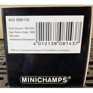 MINICHAMPS MIN 400688116 Ford Escort RS1600 San Remo 1968 1/43