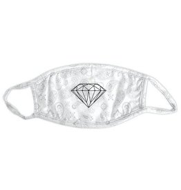 Diamond Bandana Face Mask - White