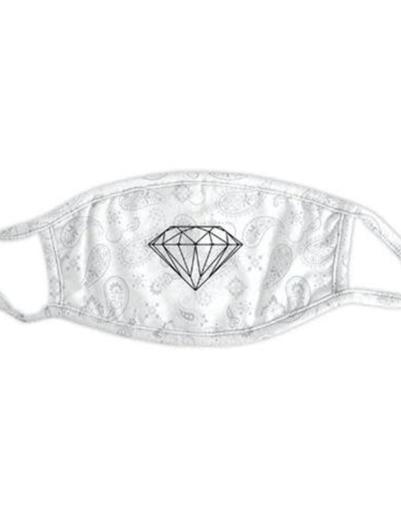 Diamond Bandana Face Mask - White