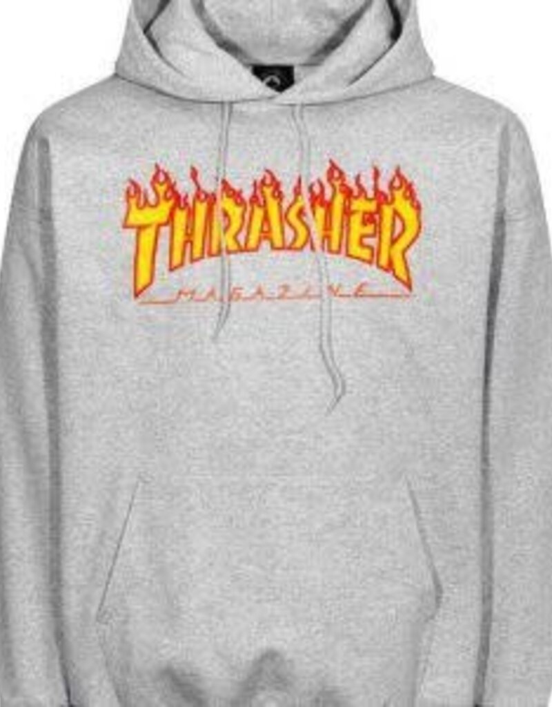 Thrasher Thrasher Flaming Logo Hoodie (Grey)