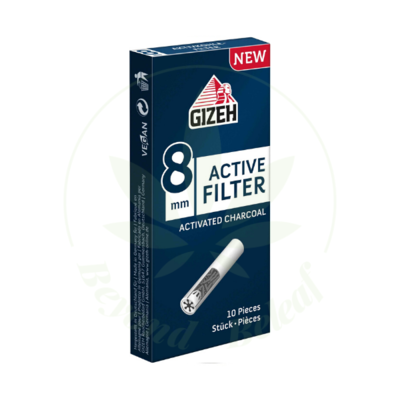GIZEH GIZEH 8mm ACTIVATED CHARCOAL FILTERS (BOX OF 10)