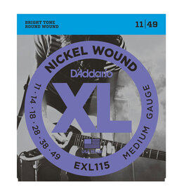 D'Addario D'Addario EXL115 Nickel Wound Electric Strings -.011-.049 Medium/Blues-Jazz Rock