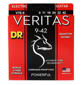 DR Strings VTE-9/42 Veritas Electric Guitar Strings -.009-.042 Light to Medium