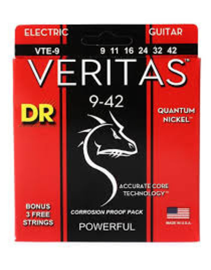 DR Strings VTE-9/42 Veritas Electric Guitar Strings -.009-.042 Light to Medium