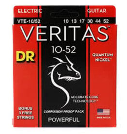 DR Strings VTE-10/52 Veritas Electric Guitar Strings -.010-.052 Medium to Heavy