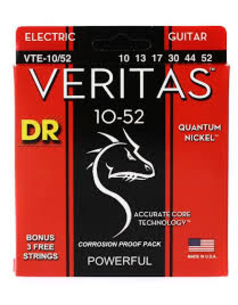 DR Strings VTE-10/52 Veritas Electric Guitar Strings -.010-.052 Medium to Heavy