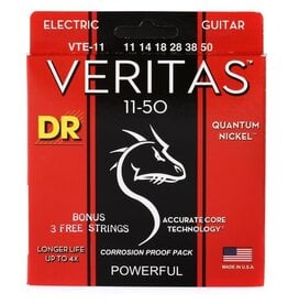 DR Strings VTE-11 Veritas Electric Guitar Strings -.011-.050 Heavy